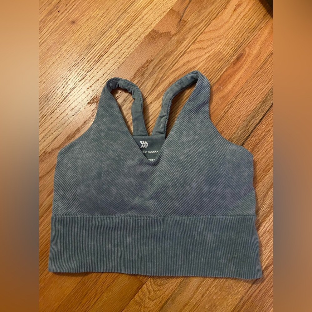 All In Motion ribbed Teal Sports Bra Size Medium